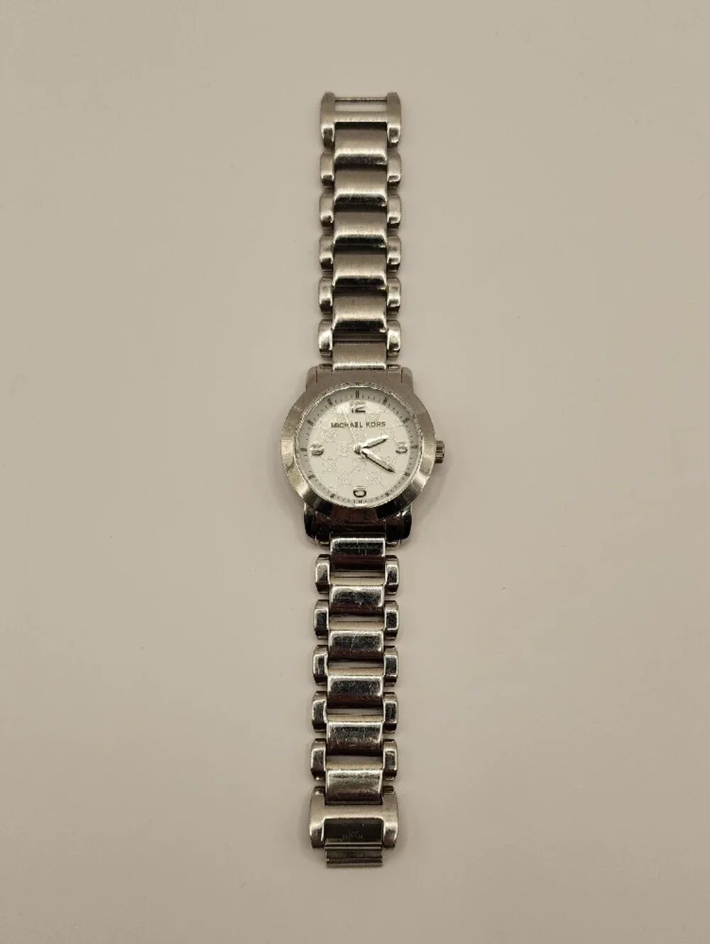 Michael Kors Silver Women's Stainless Steel Bracelet Watch with White Dial